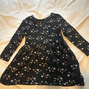 Cat & Jack Black Dress with Heart Pattern